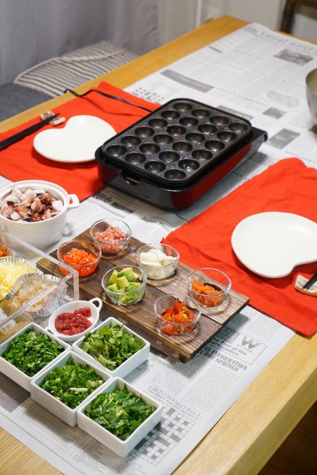 たこ焼きパーティのテーブルコーディネイト