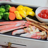 ホットプレートで焼き蟹＆蟹リゾット