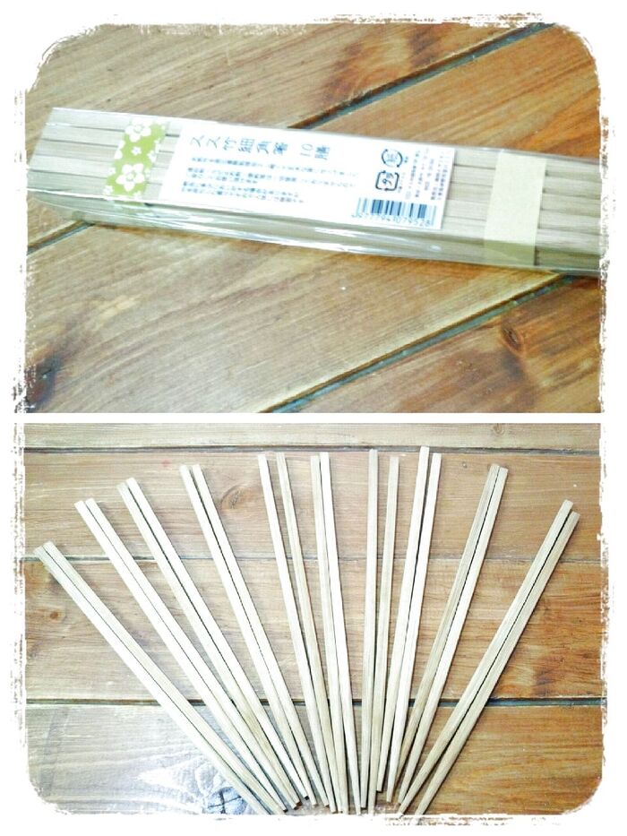 100均でみつけた10膳100円の竹箸！