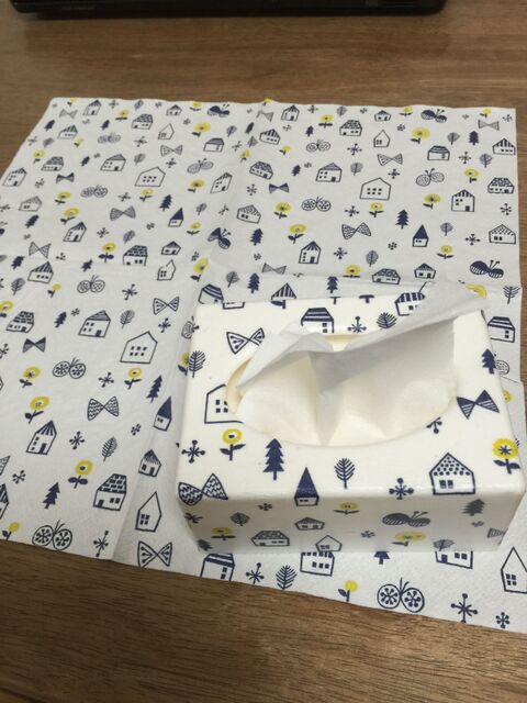 ダイソーポケットティッシュケースをデコパージュ 暮らしニスタ