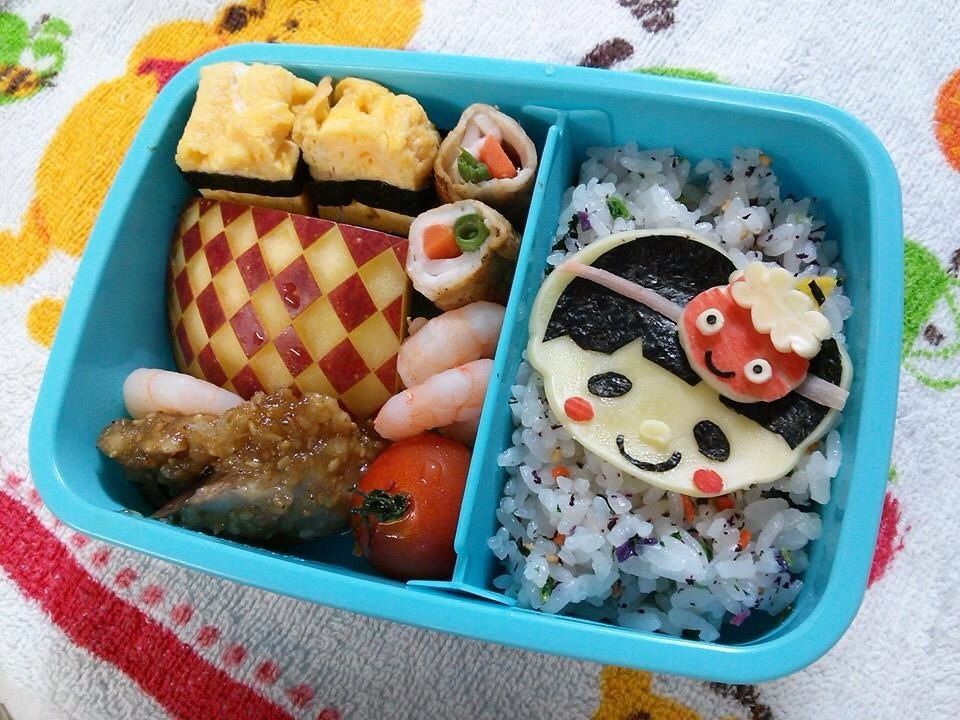 【キャラ弁】節分に!!鬼面を被った息子弁当