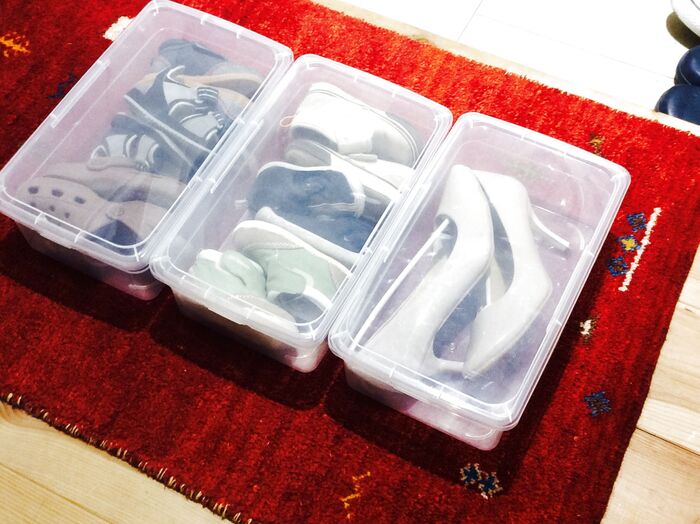 ダイソーの靴収納ケース、イロイロな収納方法。