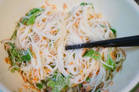 包丁要らず 余った素麺でも大丈夫 パリパリ食感 素麺のかき揚げレシピ 暮らしニスタ