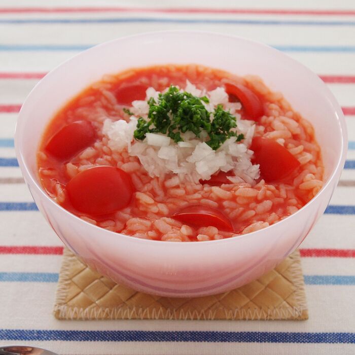 旬のトマトの簡単ごはん「冷製トマトリゾット」