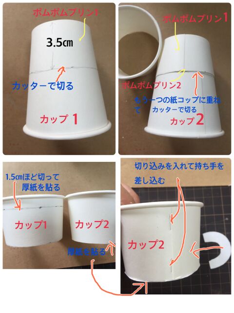 紙コップでポムポムプリンカフェカップの作り方 暮らしニスタ 紙コップでポムポムプリンカフェカップの作り方 暮らしニスタ