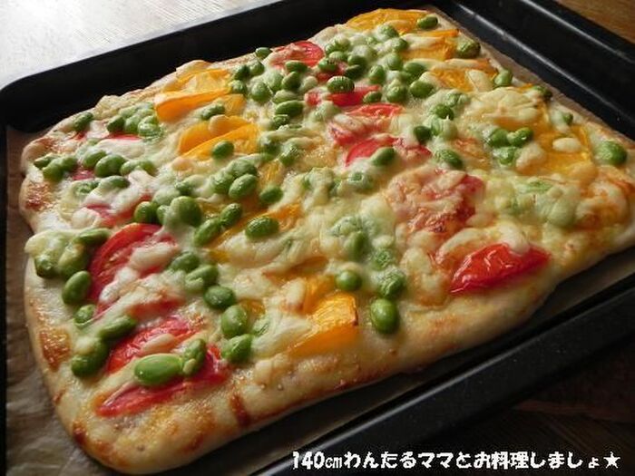 HBで簡単★ローストキヌアの夏野菜ピザ