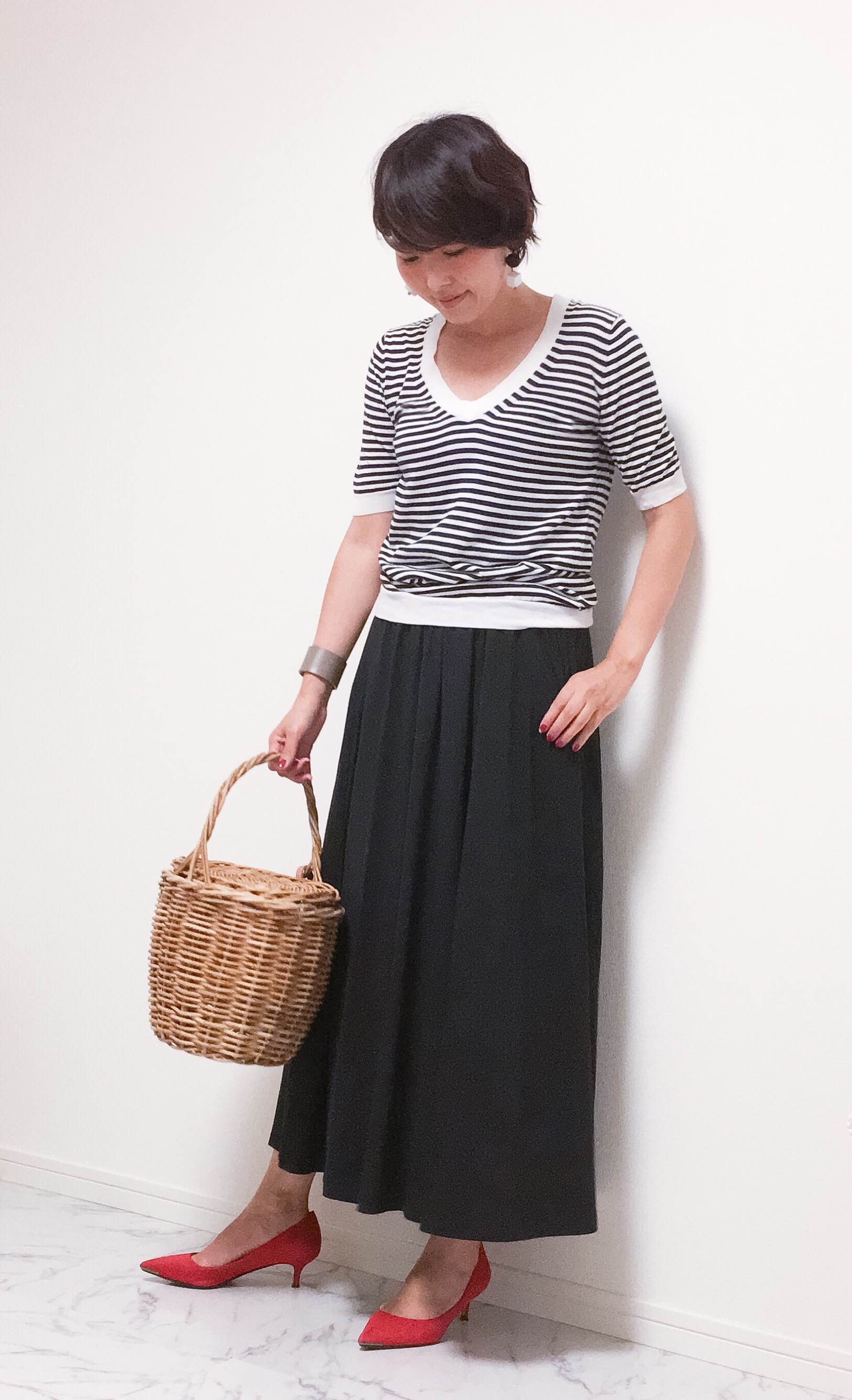 『大人のファッション講座』カットソーマキシスカートをバランスよく着るコツ