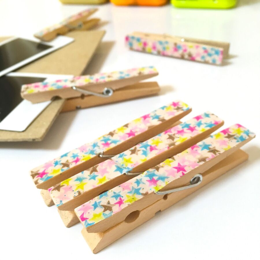 木製洗濯バサミをデコパッチ お星さまウッドクリップ 暮らしニスタ 木製洗濯バサミをデコパッチ お星さまウッドクリップ 暮らしニスタ