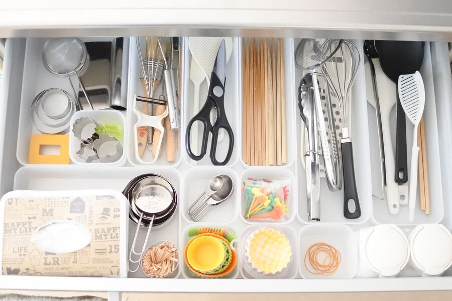 無印良品のケースでサイズ別に分けるキッチン収納 暮らしニスタ 無印良品のケースでサイズ別に分けるキッチン収納 暮らしニスタ