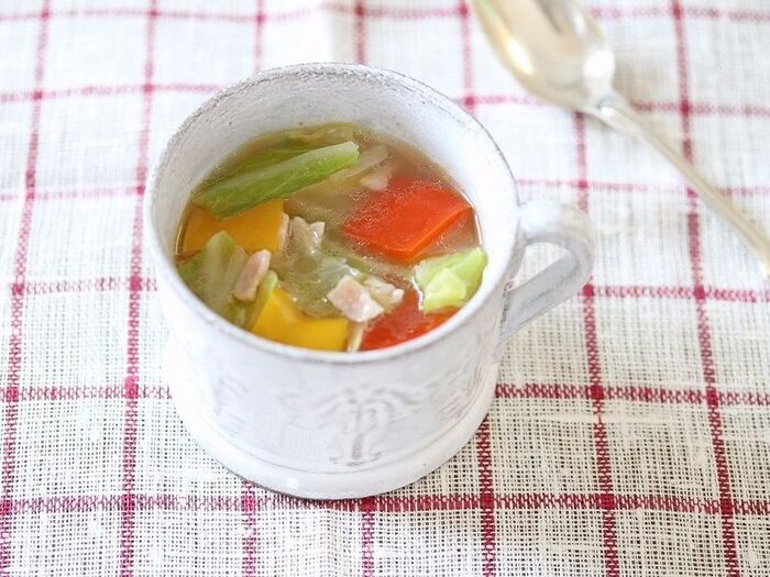 【野菜玉アレンジ】ベーコンといろいろ野菜のスープ