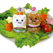 可愛すぎて食べられない～！ キュートな、くま＆ねこ型ごはん 「立体ミニライスバーガーメーカー」