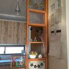 1×4の木材と100均フォトフレームで☆キッチンの飾り棚