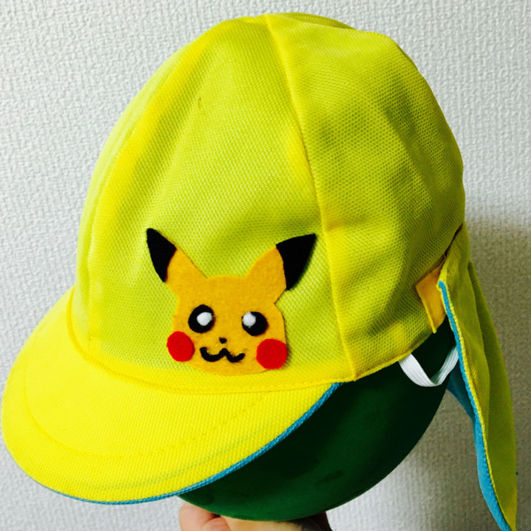 余ったフェルトで！カラー帽子にオリジナルアップリケ！ピカチュウ