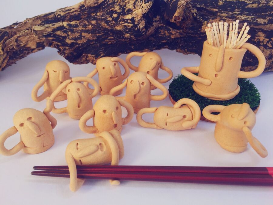 セリア木かるねんど1個で はにわ形箸置きの作り方 暮らしニスタ