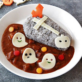 【ハロウィンデコカレー】おばけのハロウィーンパーティー風