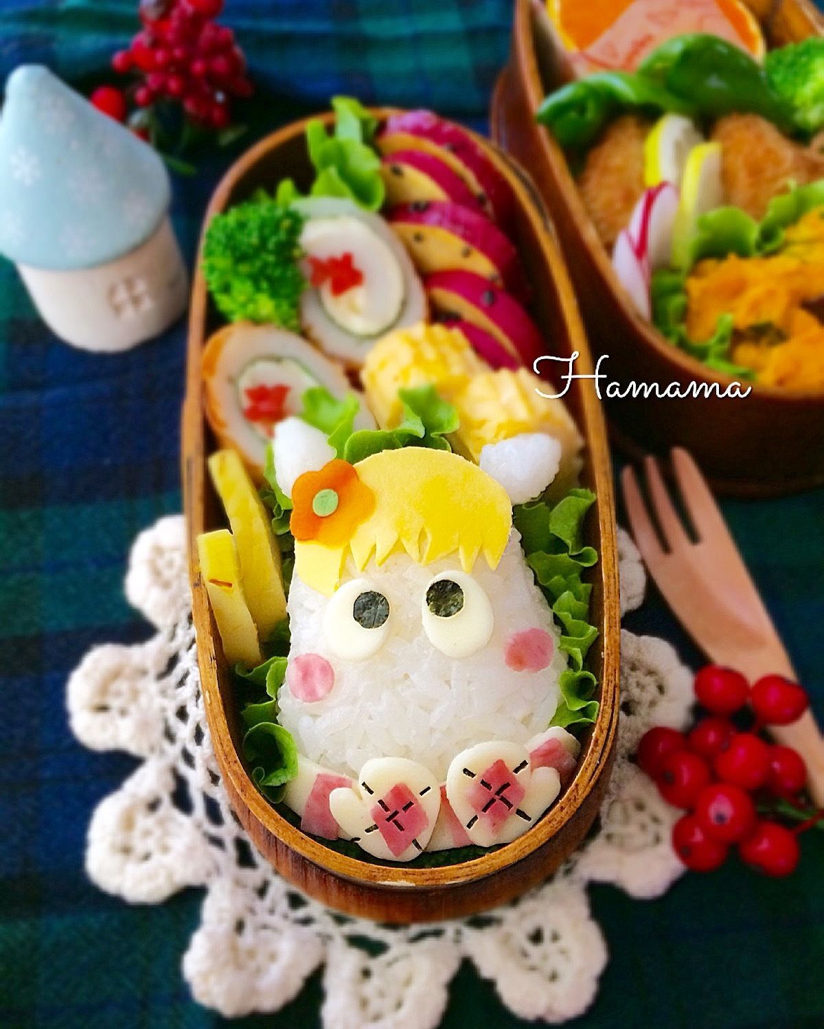 《キャラ弁》冬にピッタリ！簡単可愛いアーガイル柄♡