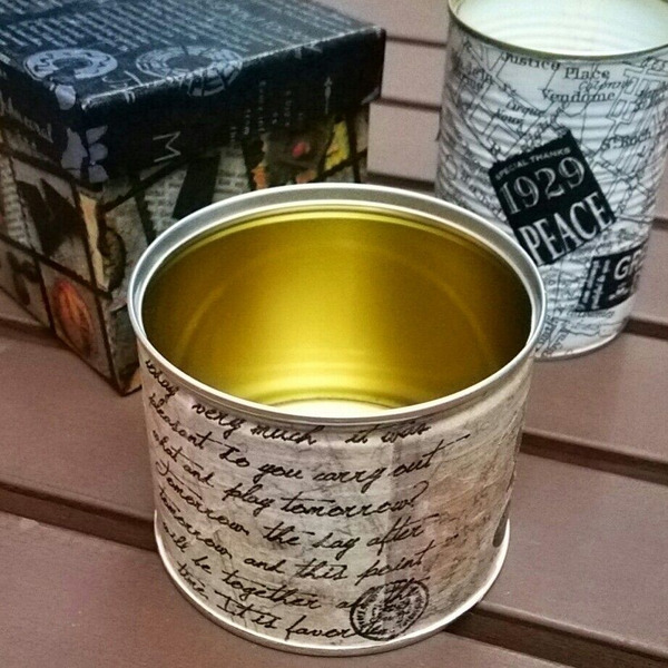 リメ缶】簡単☆空き缶デコパージュ｜ハンドメイドの作り方・アイデア 