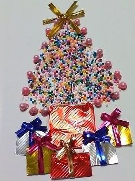甘い香り♪余ったお菓子の材料でクリスマスカード