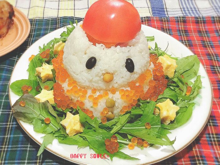 子供が大喜び☆雪だるまのサラダ寿司♡