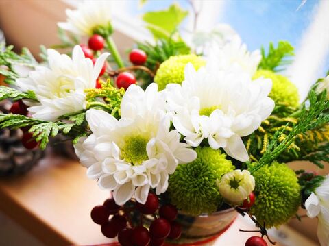 あまりものお花もかわいく 2017 我が家のお正月花 トイレ編 暮らしニスタ