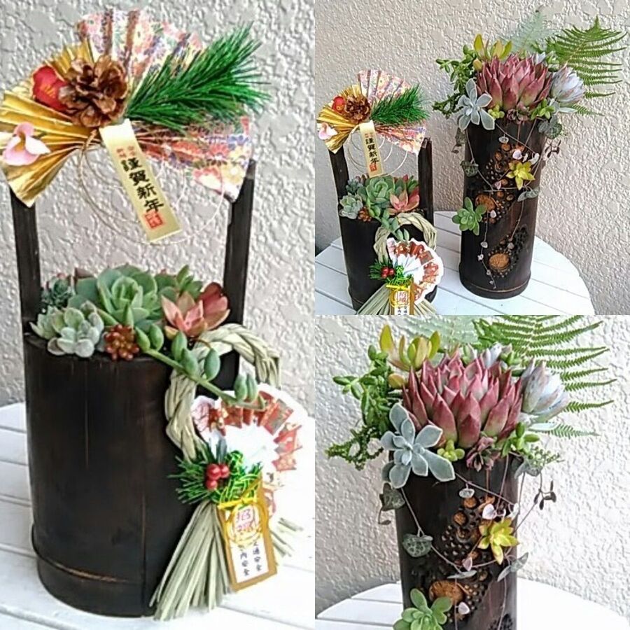 竹の鉢で多肉植物を使ったお正月飾り 17年版 暮らしニスタ 竹の鉢で多肉植物を使ったお正月飾り 17年版 暮らしニスタ