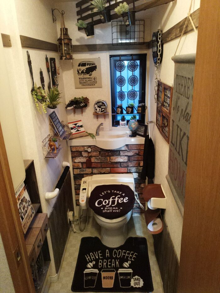 カフェ柄で可愛いデザインのトイレカバー