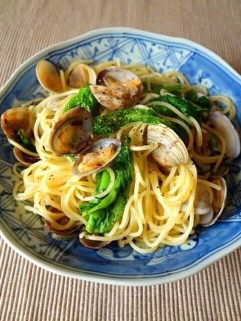 あさりと菜の花のぺペロンチーノ 暮らしニスタ