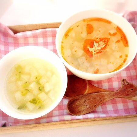 大人と子供用のスープをいっぺんに♡大根の中華風スープ