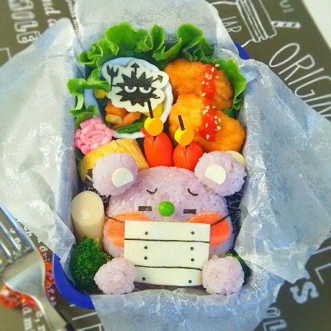 風邪引きくまさんのキャラ弁 風邪に負けるな 暮らしニスタ