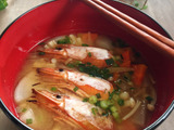 捨てないで！エビの頭でお味噌汁♪