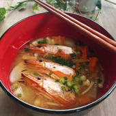 捨てないで！エビの頭でお味噌汁♪