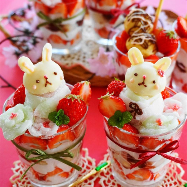 うさぎ雛の白玉入り苺小倉クリーム♪｜料理のレシピや作り方｜暮らしニスタ