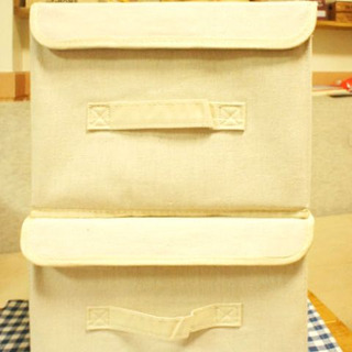 スッキリ収納 ダイソー ナチュラルな布製 フタ付 収納box 暮らしニスタ