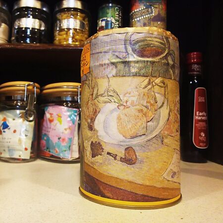 海苔の空き缶リメイク★貼るだけ簡単★ゴッホの絵をキッチンに