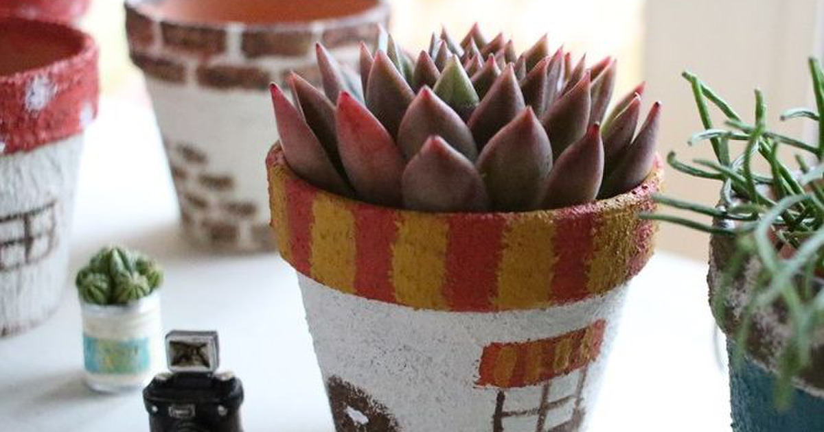 リメ鉢 素焼き鉢をペイント 多肉のお家 暮らしニスタ