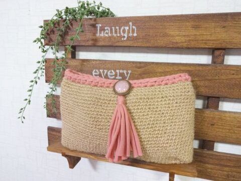 Allダイソーで作る 麻紐 ニットヤーンのクラッチバッグ 暮らしニスタ Allダイソーで作る 麻紐 ニットヤーンのクラッチバッグ 暮らしニスタ