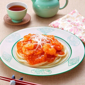 パパッと簡単！焼きうどん♪「えびチリ焼きうどん」