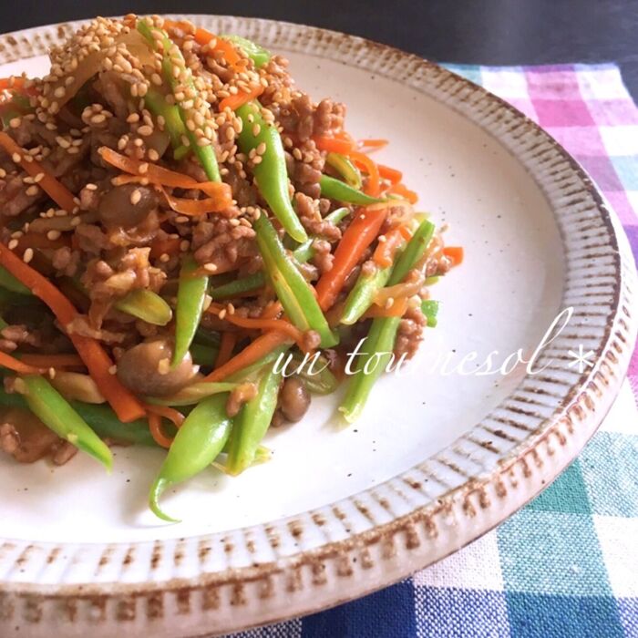 疲労回復効果‼野菜いっぱいの春野菜チャプチェ
