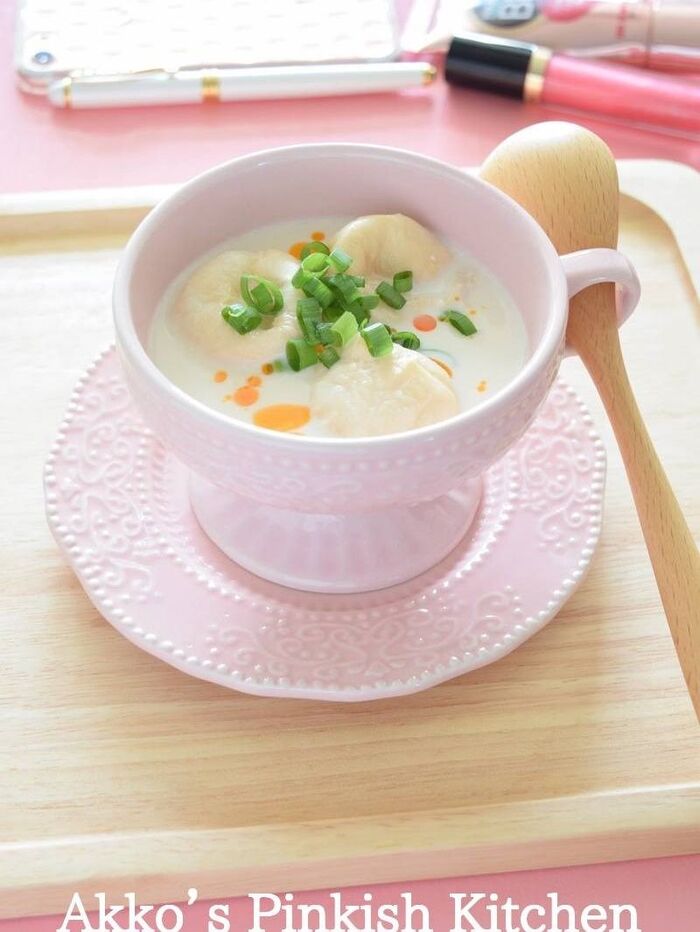 無調整豆乳とお麩のモーニングスープ＜１分料理動画付き＞