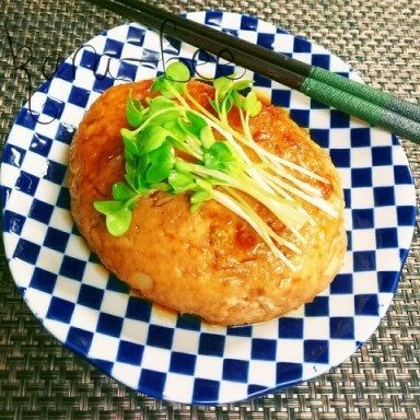 節約110円♡ かさ増しヘルシー! 甘辛お豆腐キャベ豚バーグ