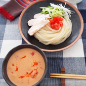 暑い日にうれしい！冷たいうどん「トマト坦々つけうどん」