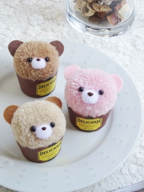 ポンポン１つで出来る 可愛いクマさんカップケーキの作り方 暮らしニスタ