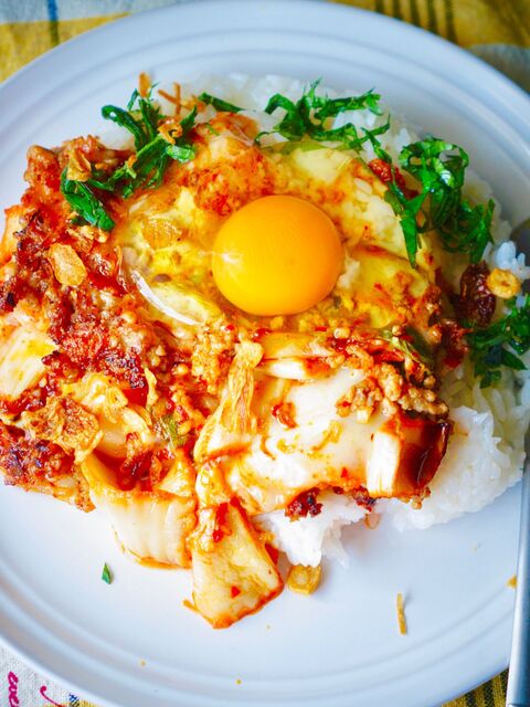 味付いらず 豚キムチ チーズたまごロコモコ丼 暮らしニスタ