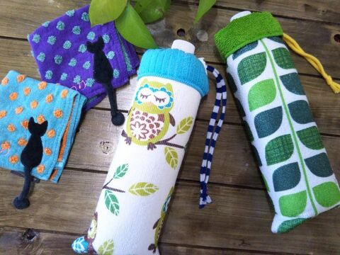 100均吸水マットで作るペットボトルカバー 凍らせたペットボトルの結露防止にも 暮らしニスタ