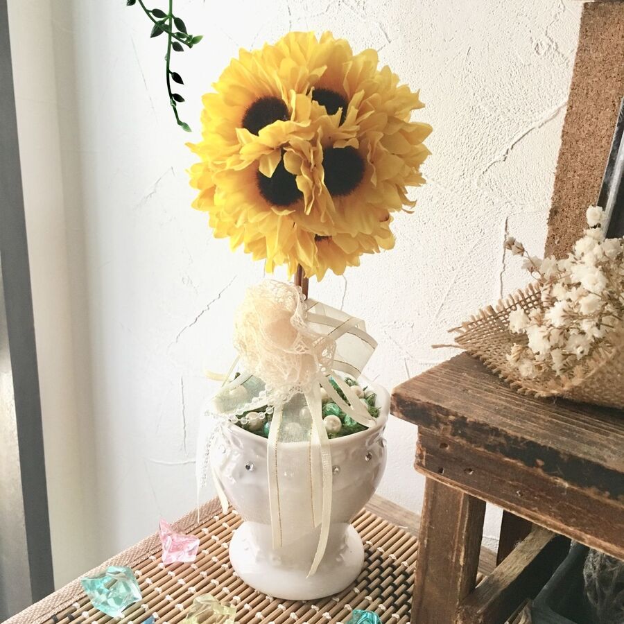 100均素材で 夏満開 華やかひまわりトピアリー 暮らしニスタ 100均素材で 夏満開 華やかひまわりトピアリー 暮らしニスタ