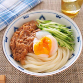 大人も子どもも大好き！夏うどん「肉みそうどん」