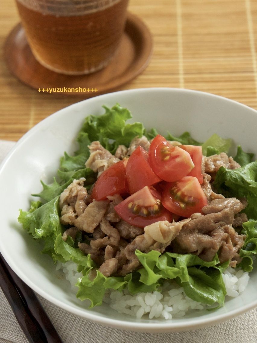 5分で完成! レンジ生姜焼きサラダ丼