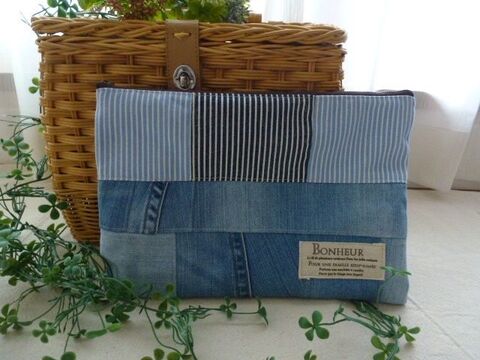 ジーンズリメイク 手をかけてお気に入りを作る デニムパッチワークポーチ 暮らしニスタ