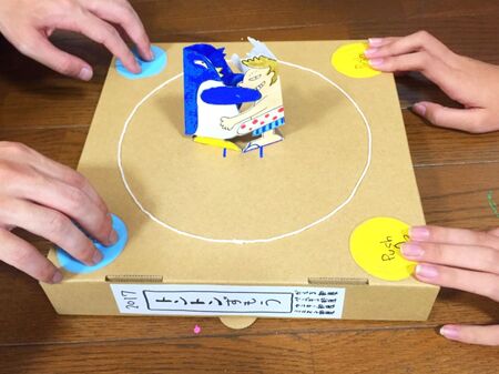 空き箱と紙で♪みんなで楽しいトントン相撲の作り方♫