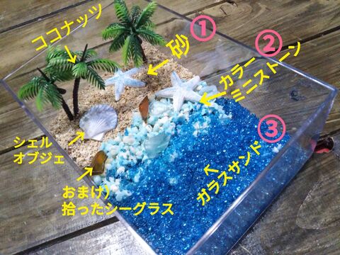 オール１００均で夏の思い出 癒しのミニチュア浜辺をｄｉｙ で失敗しない作り方 暮らしニスタ